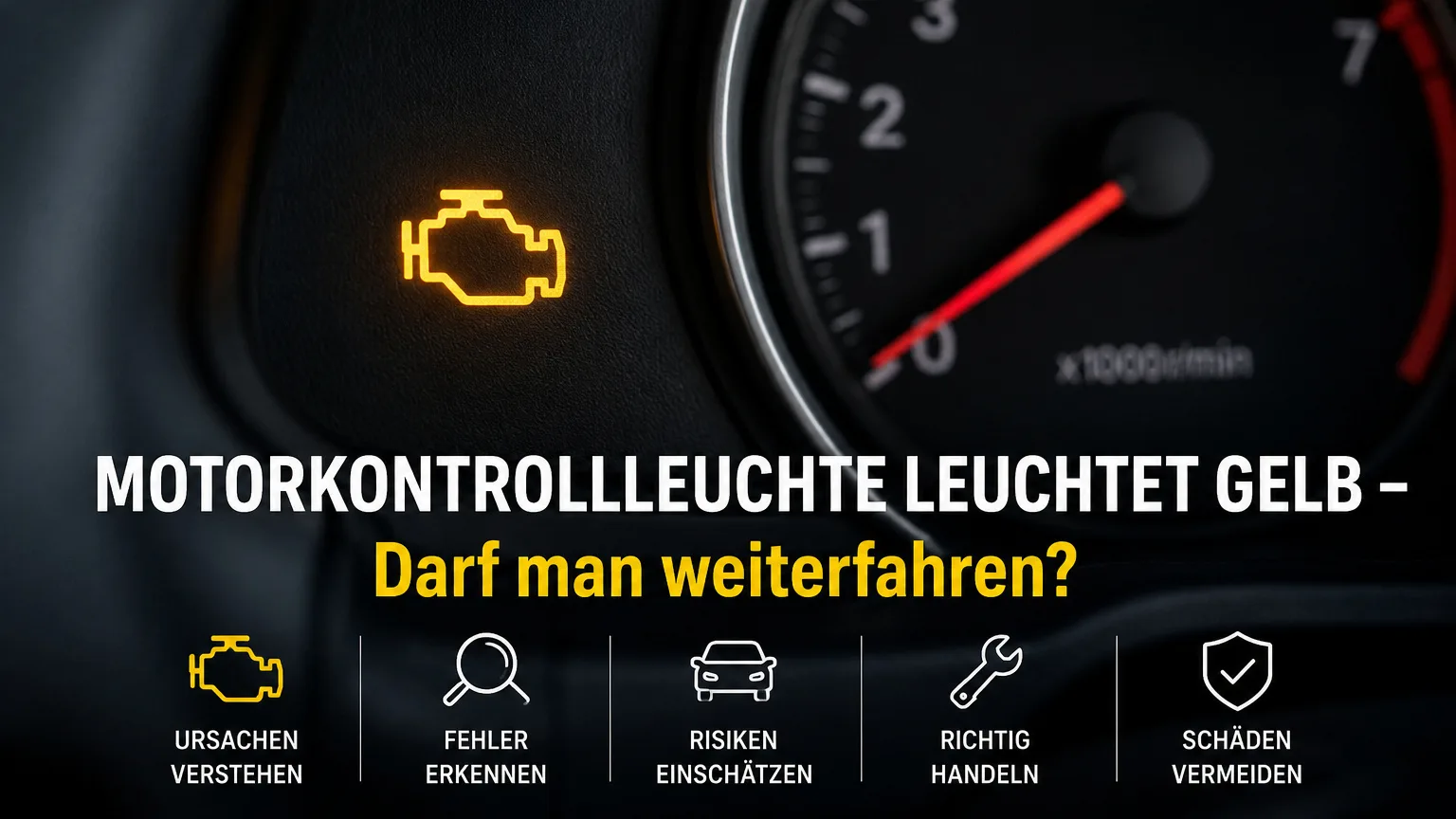 Motorkontrollleuchte leuchtet gelb – darf man weiterfahren?